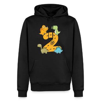 2 ans jeune dinosaure dino anniversaire - Sweat à capuche Premium bio Homme - noir - Devant - Nico (187cm)