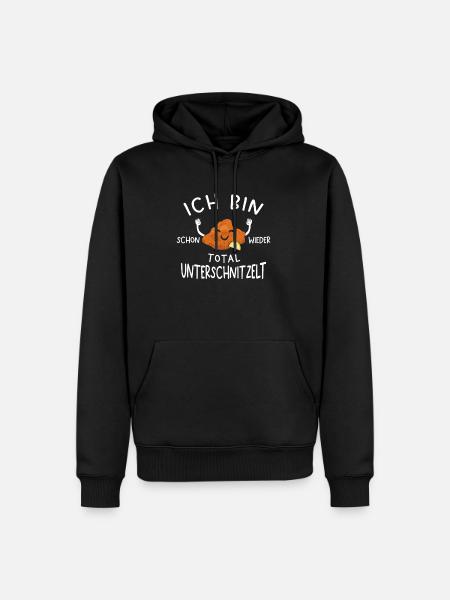 Bin schon wieder total unterschnitzelt Schnitzel - Männer Premium Bio Hoodie - Schwarz