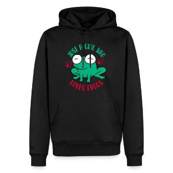 Frosch, Frosch Tier, Kröte, - Männer Premium Bio Hoodie - Schwarz - Vorne - Nico (187cm)