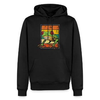 frog, frog frog owner, loves frogs, - Men’s Premium Organic Hoodie - black - Front - Nico (187cm)