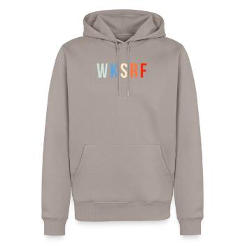 WKSRF Wakesurf Wakeboard T-shirt Cadeau - Sweat à capuche Premium bio Homme - taupe - Devant - Nico (187cm)