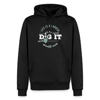 Bio Gartenarbeit, Bio Gartenarbeit Landwirtschaft, - Männer Premium Bio Hoodie - Schwarz - Vorne - Nico (187cm)