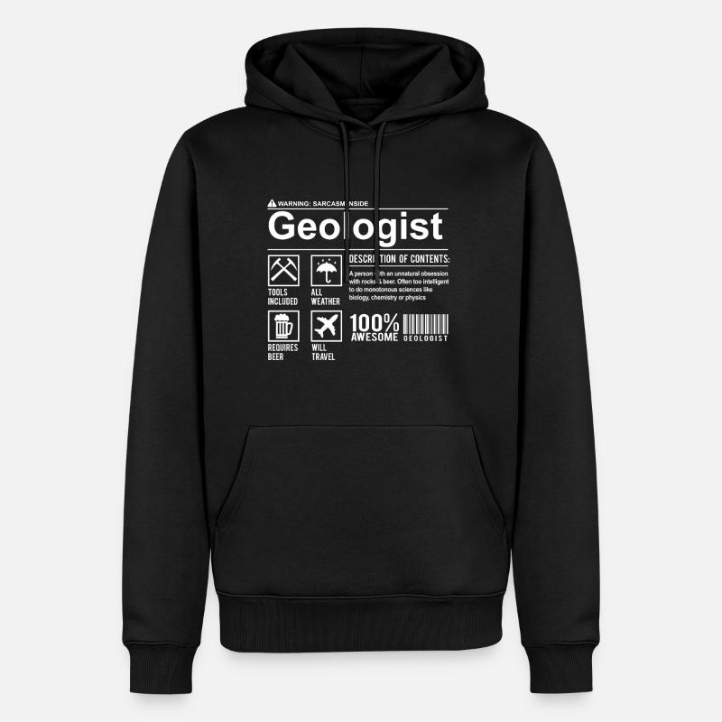 Géologue composition cadeau pour les géologues - Sweat à capuche Premium bio Homme - noir