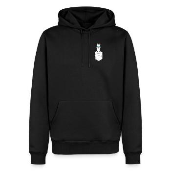 Alpagas avec lunettes de soleil - Lama dans votre poche - Sweat à capuche Premium bio Homme - noir - Devant - Nico (187cm)