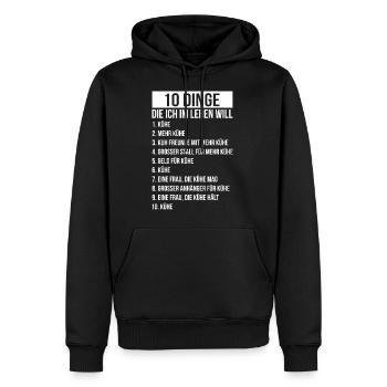 Dinge die ich im Leben Will Kuh Kühe Rinder - Männer Premium Bio Hoodie - Schwarz - Vorne - Nico (187cm)