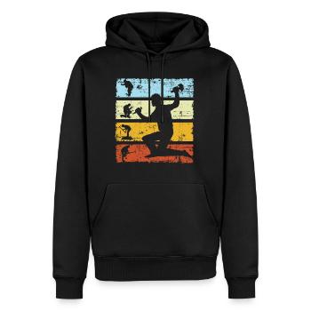 Retro Vintage Geologist Geology Stone Sunset - Männer Premium Bio Hoodie - Schwarz - Vorne - Nico (187cm)