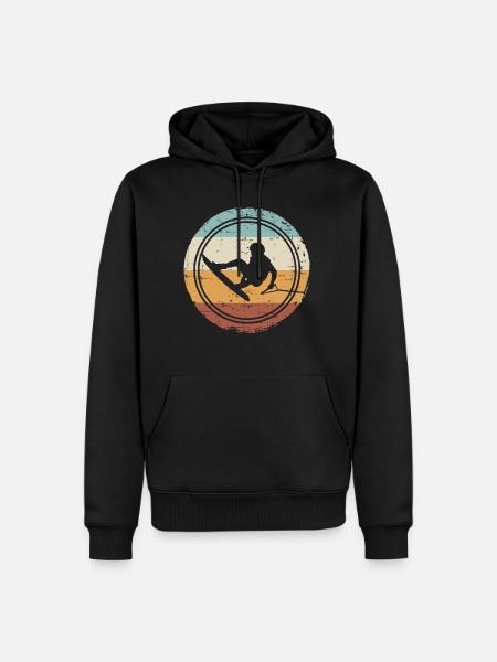 Retro Vintage Wakeboard Wakeboarder Wakeboarding - Männer Premium Bio Hoodie - Schwarz