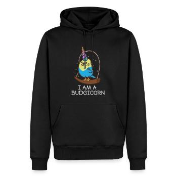 Je suis une perruche licorne perruche - Sweat à capuche Premium bio Homme - noir - Devant - Nico (187cm)