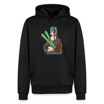 Mona Lisa Skier Leonardo Da Vinci Ski Hiver - Sweat à capuche Premium bio Homme - noir - Devant - Nico (187cm)