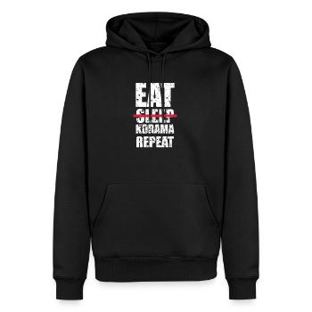 Eat Sleep Kdrama Repeat - Sweat à capuche Premium bio Homme - noir - Devant - Nico (187cm)