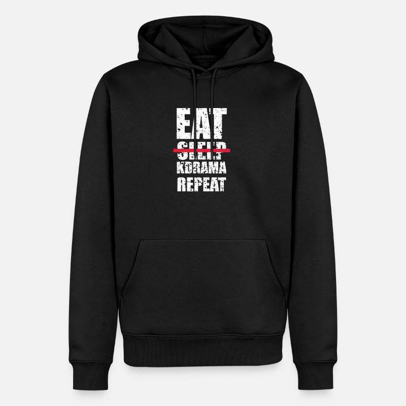 Eat Sleep Kdrama Repeat - Sweat à capuche Premium bio Homme - noir
