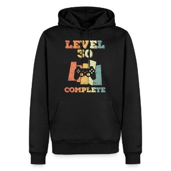 30. Geburtstag Mann 30 Jahre Level 30 1991 - Männer Premium Bio Hoodie - Schwarz - Vorne - Nico (187cm)