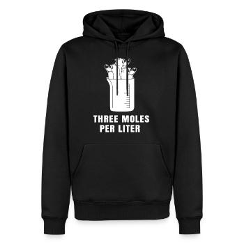 Two Moles Per Liter Science Humor Animal Pun - Sweat à capuche Premium bio Homme - noir - Devant - Nico (187cm)