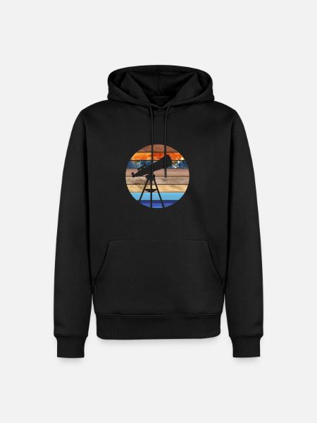 Telescope Space Planets Solar System Astronomy - Sweat à capuche Premium bio Homme - noir