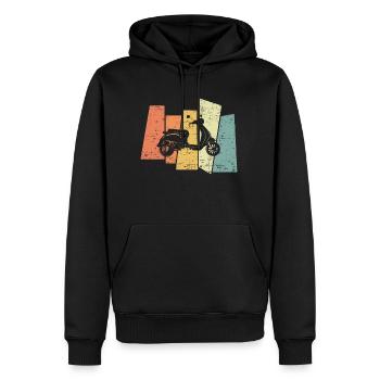 Scooter vintage scooter rétro pour les cyclistes - Sweat à capuche Premium bio Homme - noir - Devant - Nico (187cm)