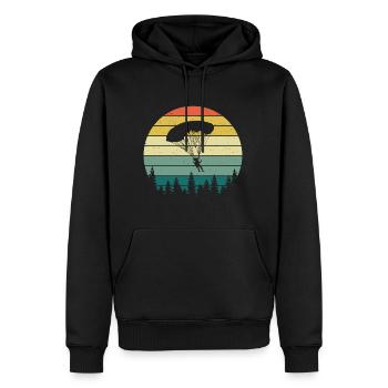Rétro parapente Silhouette Skydiving Parapente - Sweat à capuche Premium bio Homme - noir - Devant - Nico (187cm)