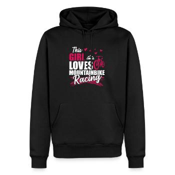 This Girl Loves Mountainbike Racing - Männer Premium Bio Hoodie - Schwarz - Vorne - Nico (187cm)