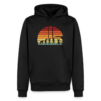 Evolution Géologiste Geology Stonemason Miner - Sweat à capuche Premium bio Homme - noir - Devant - Nico (187cm)