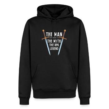 The Man The Myth The RPG Legend - Sweat à capuche Premium bio Homme - noir - Devant - Nico (187cm)