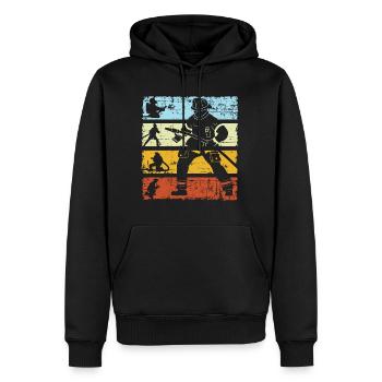 Feuerwehr Feuerwehrmann Feuerwehrfrau Retro - Männer Premium Bio Hoodie - Schwarz - Vorne - Nico (187cm)