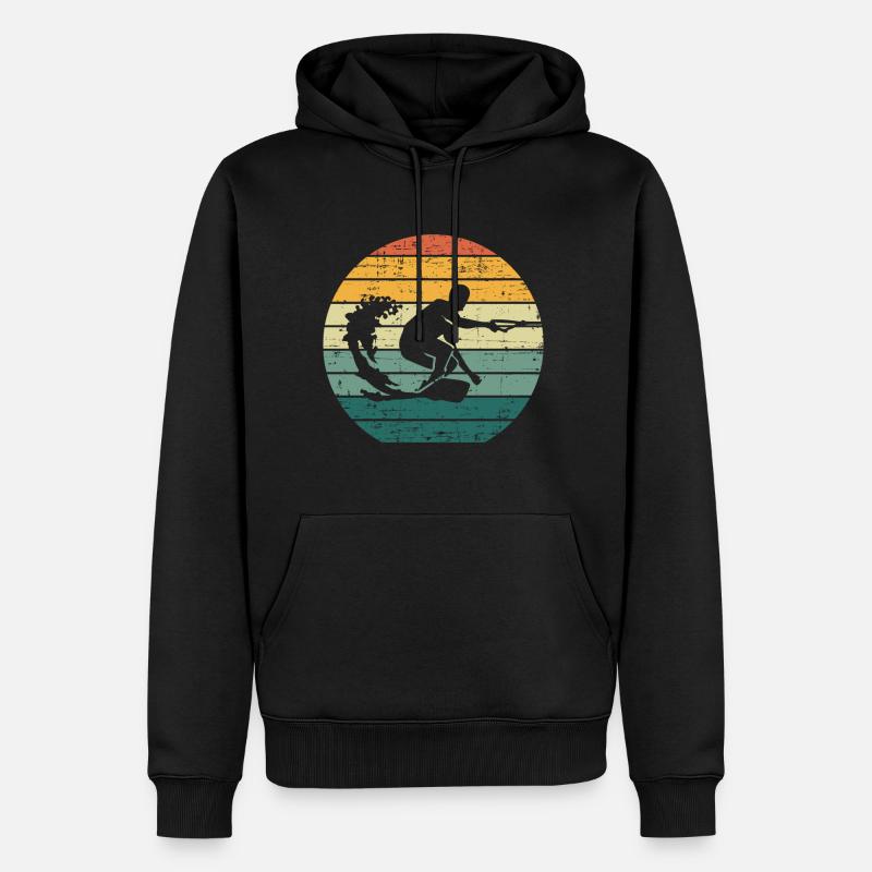 Rétro Wakeboard Wakeboard Wakeboard Wakeboard wakeboard - Sweat à capuche Premium bio Homme - noir