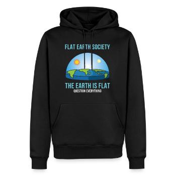 Flat Earth Society Plat Terre Modèle de carte - Sweat à capuche Premium bio Homme - noir - Devant - Nico (187cm)