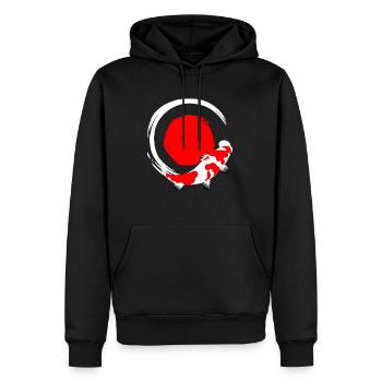 Koi poisson cadeau poisson japonais - Sweat à capuche Premium bio Homme - noir - Devant - Nico (187cm)