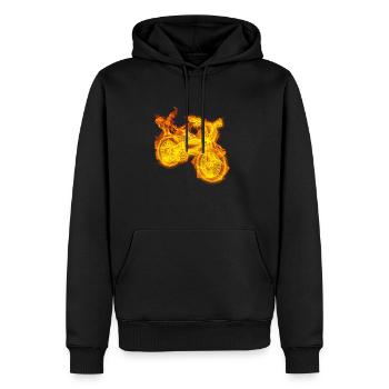 Fire Bmx Flames Bike bicycle - Men’s Premium Organic Hoodie - black - Front - Nico (187cm)