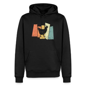 Retro Chicken I Chicken Farmer - Männer Premium Bio Hoodie - Schwarz - Vorne - Nico (187cm)