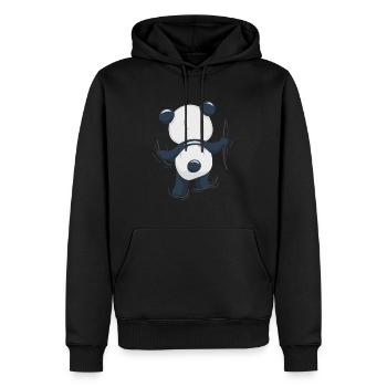 Climbing Panda Bear - Cute Panda - Männer Premium Bio Hoodie - Schwarz - Vorne - Nico (187cm)