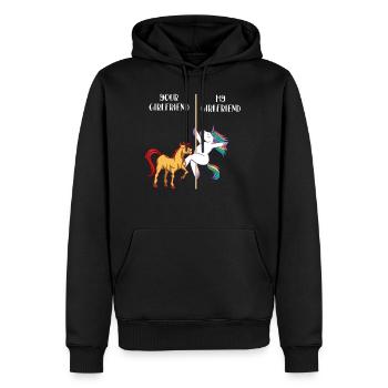Danseur Licorne Pole Danse Danse Idée cadeau - Sweat à capuche Premium bio Homme - noir - Devant - Nico (187cm)