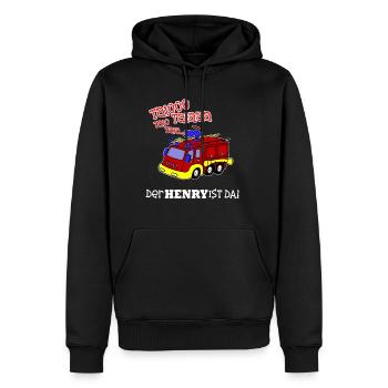 Geburt Geschenk Geburtstag Name Henry Feuerwehr - Männer Premium Bio Hoodie - Schwarz - Vorne - Nico (187cm)