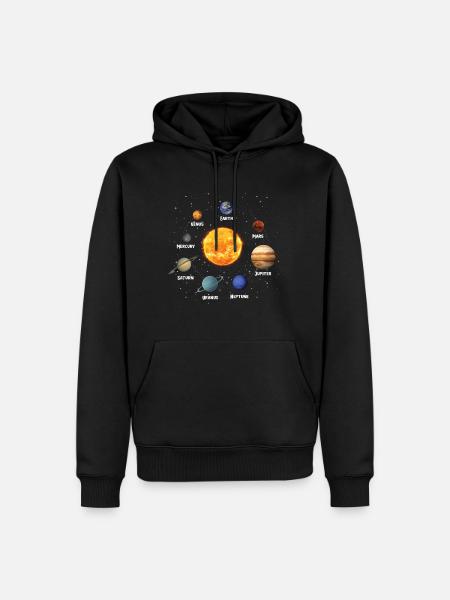 Sonnensystem Planeten Solar System Planets - Herre Premium økologisk hoodie - sort