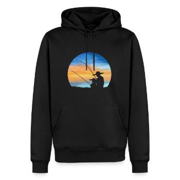 Fishing Together - Father and Son - Men’s Premium Organic Hoodie - black - Front - Nico (187cm)