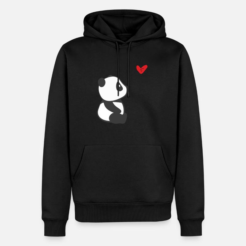 Panda With Heart Panda Bear Costume - Sweat à capuche Premium bio Homme - noir