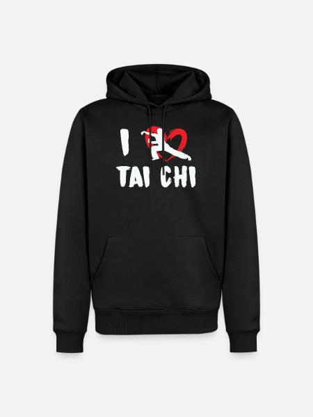Tai Chi Sport Chemise Qi Gong Yoga Sports de combat Cadeau - Sweat à capuche Premium bio Homme - noir