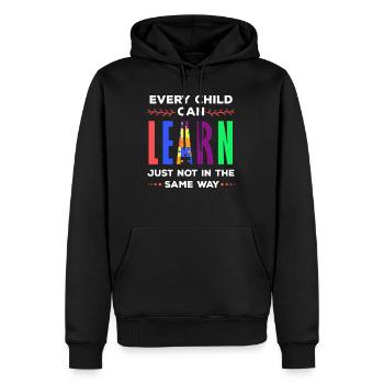 Enseignement spécial enseignants, pédagogie spécialisée - Sweat à capuche Premium bio Homme - noir - Devant - Nico (187cm)
