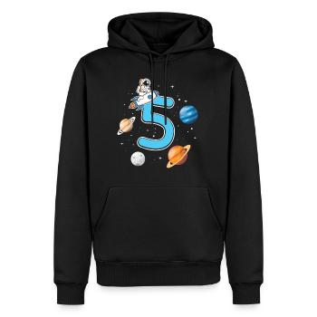 Birthday 5 years astronaut rocket 5th birthday boy - Männer Premium Bio Hoodie - Schwarz - Vorne - Nico (187cm)