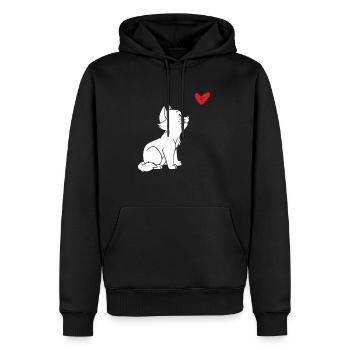 Cat Heart - Cute cat apparel for cat lovers - Männer Premium Bio Hoodie - Schwarz - Vorne - Nico (187cm)