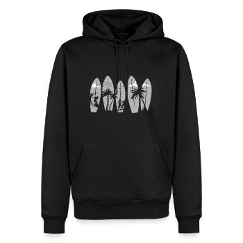 Surfboard surfeur rétro surfeur rétro surfeur - Sweat à capuche Premium bio Homme - noir - Devant - Nico (187cm)