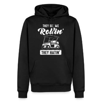 They See Me Rollin Hatin Golf Cart Course Par - Sweat à capuche Premium bio Homme - noir - Devant - Nico (187cm)