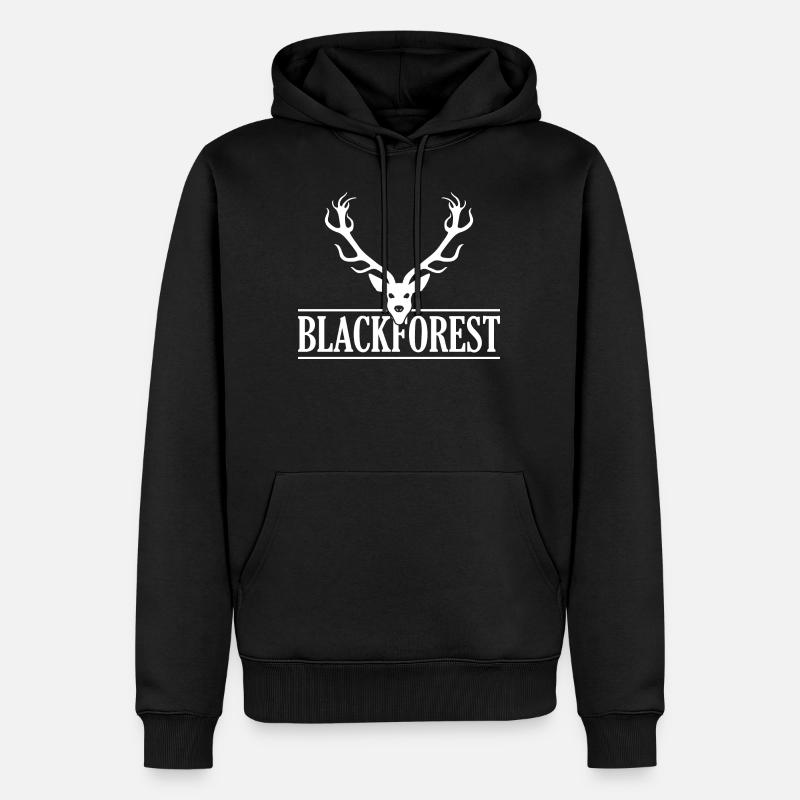 Schwarzwald Hirschkopf Hirsch - Sweat à capuche Premium bio Homme - noir