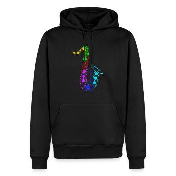 Retro Saxophone Musical Instrument Circular Shape - Männer Premium Bio Hoodie - Schwarz - Vorne - Nico (187cm)