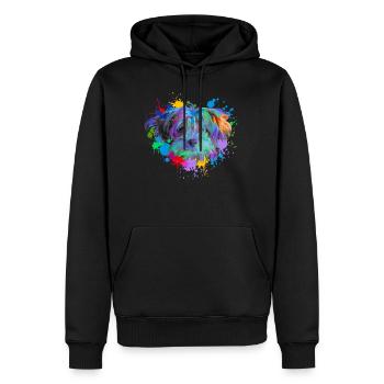 Bolonka Dog Animal Lover Dogs Watercolor Water Art - Männer Premium Bio Hoodie - Schwarz - Vorne - Nico (187cm)