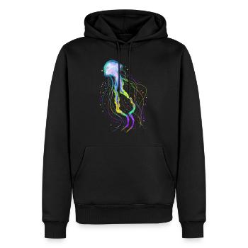 Colorful Ocean Jellyfish - Psychedelic Jellyfish - Men’s Premium Organic Hoodie - black - Front - Nico (187cm)
