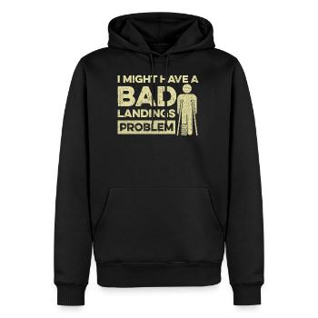 Knochenbruch Spruch für Jemanden mit einem - Männer Premium Bio Hoodie - Schwarz - Vorne - Nico (187cm)