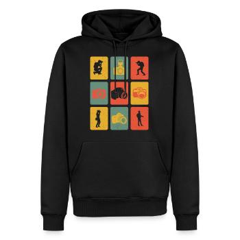 Caméras de photographie photos de photographes - Sweat à capuche Premium bio Homme - noir - Devant - Nico (187cm)