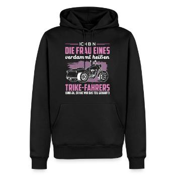 Trike Dreirad Trikefahrerin Spruch Motorradfahrer - Männer Premium Bio Hoodie - Schwarz - Vorne - Nico (187cm)