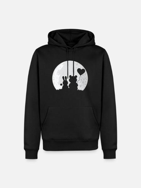 Rabbit Bear Love Couple Valentine's Rabbit Lover - Herre Premium økologisk hoodie - sort