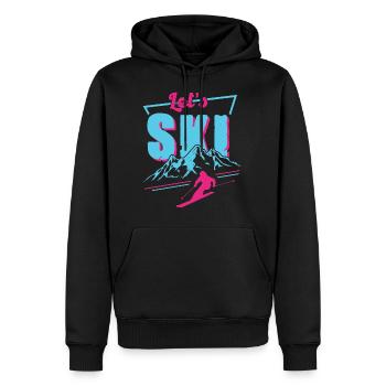Retro Ski - Vintage 80s 90s Ski Outfit Skifahrer - Sweat à capuche Premium bio Homme - noir - Devant - Nico (187cm)